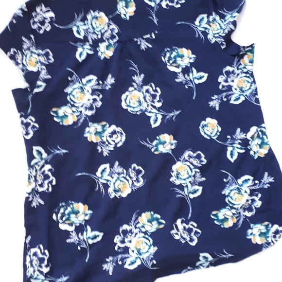 Navy Popover Blouse - Picture 2 of 4